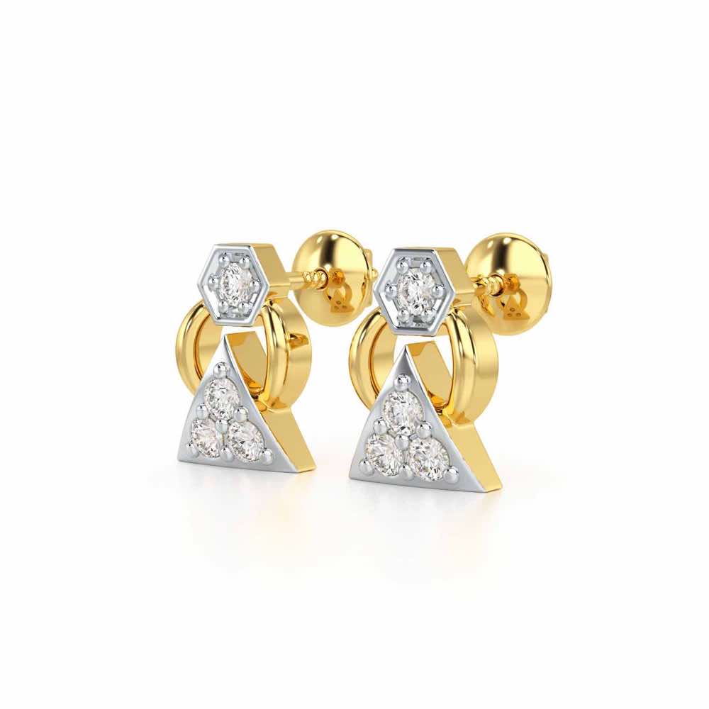 Twinkle Toes Silver Earrings - Yellow Gold - Image 3