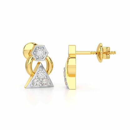 Twinkle Toes Silver Earrings - Yellow Gold - Image 4