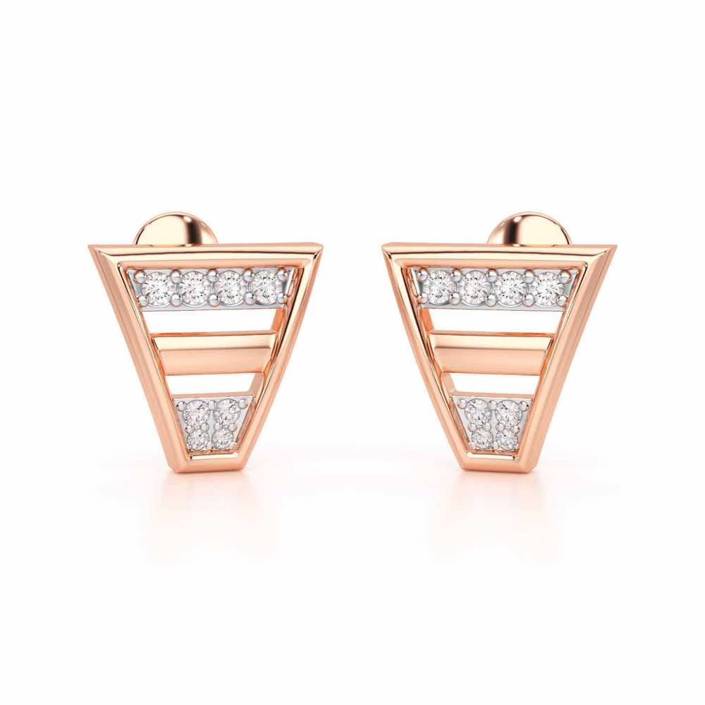 Twinkling Temptations Silver Earrings - Rose Gold - Image 1