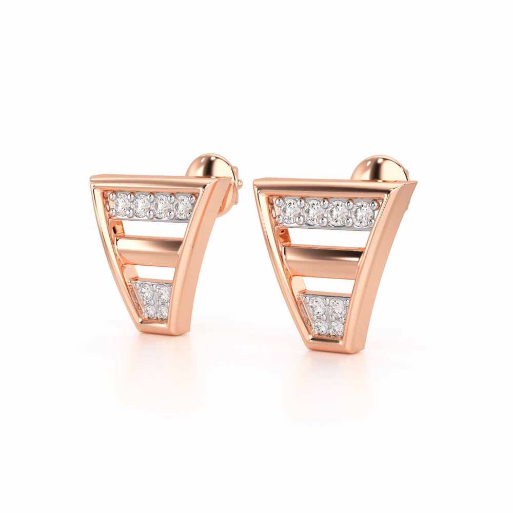 Twinkling Temptations Silver Earrings - Rose Gold - Image 3