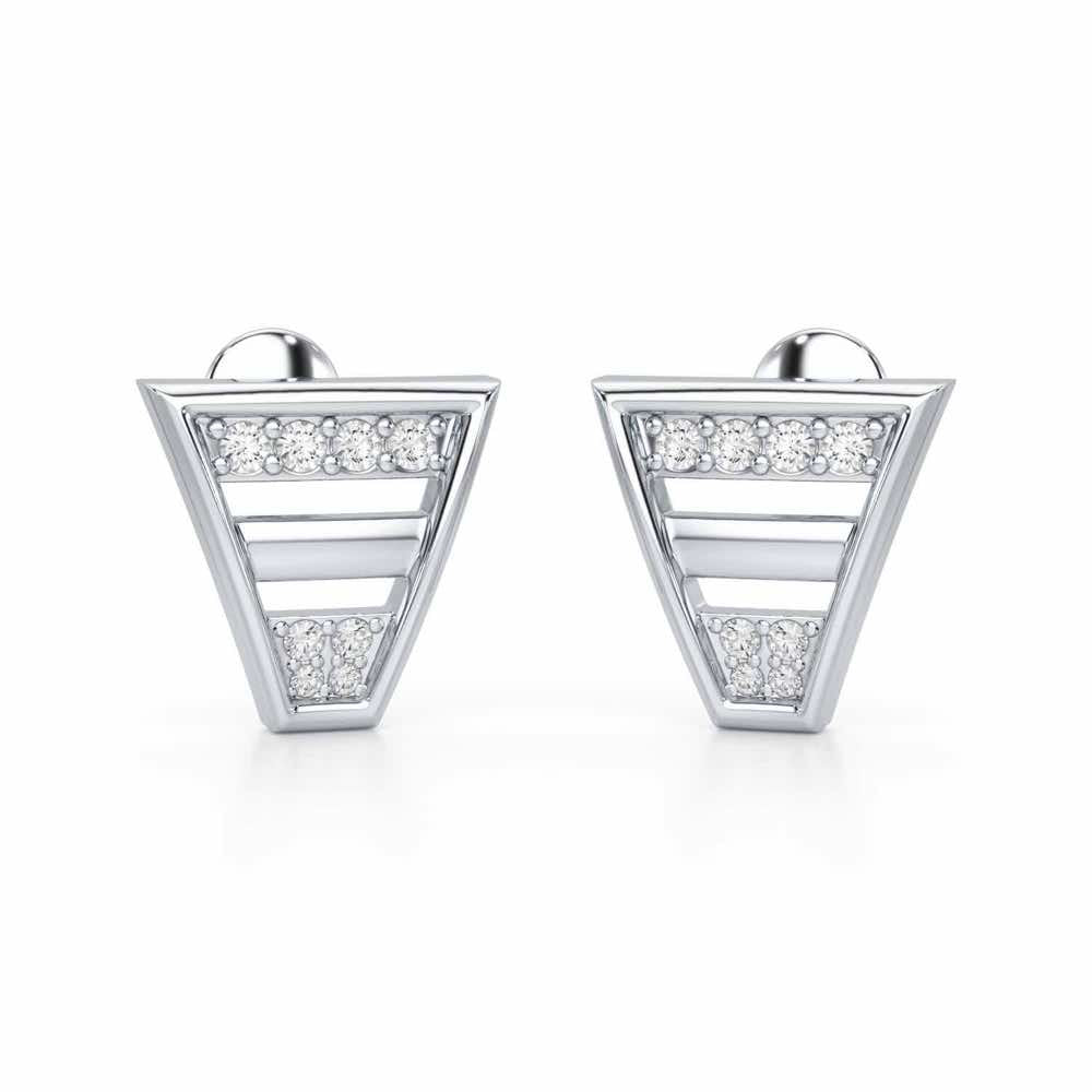 Twinkling Temptations Silver Earrings - White Gold - Image 1