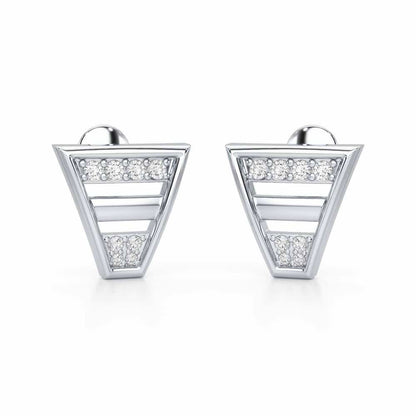 Twinkling Temptations Silver Earrings - White Gold - Image 1