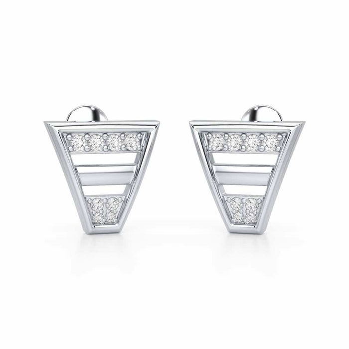 Twinkling Temptations Silver Earrings - White Gold - Image 1