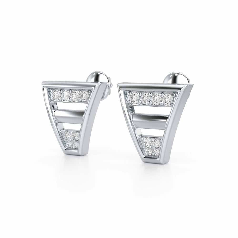 Twinkling Temptations Silver Earrings - White Gold - Image 3
