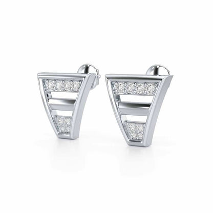 Twinkling Temptations Silver Earrings - White Gold - Image 3