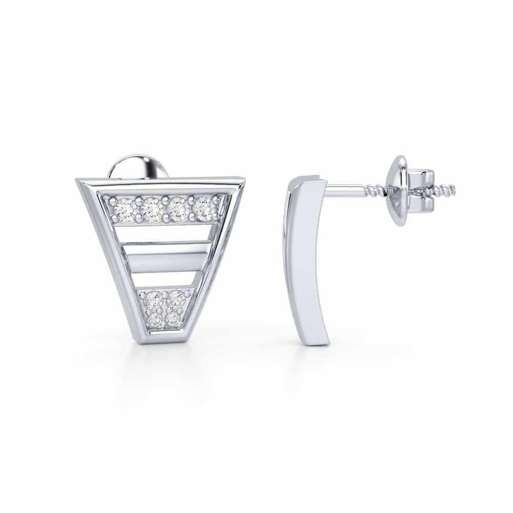 Twinkling Temptations Silver Earrings - White Gold - Image 4