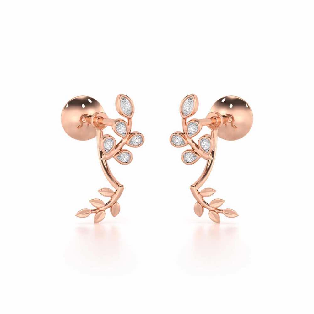 Twinkling Tenderness Silver Stud Earrings - Rose Gold - Image 1