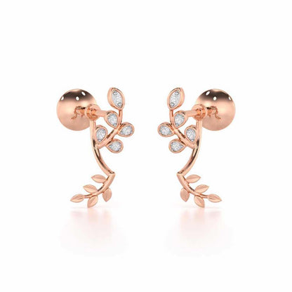 Twinkling Tenderness Silver Stud Earrings - Rose Gold - Image 1