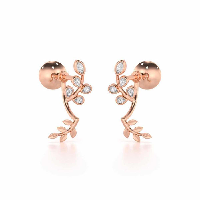 Twinkling Tenderness Silver Stud Earrings - Rose Gold - Image 1