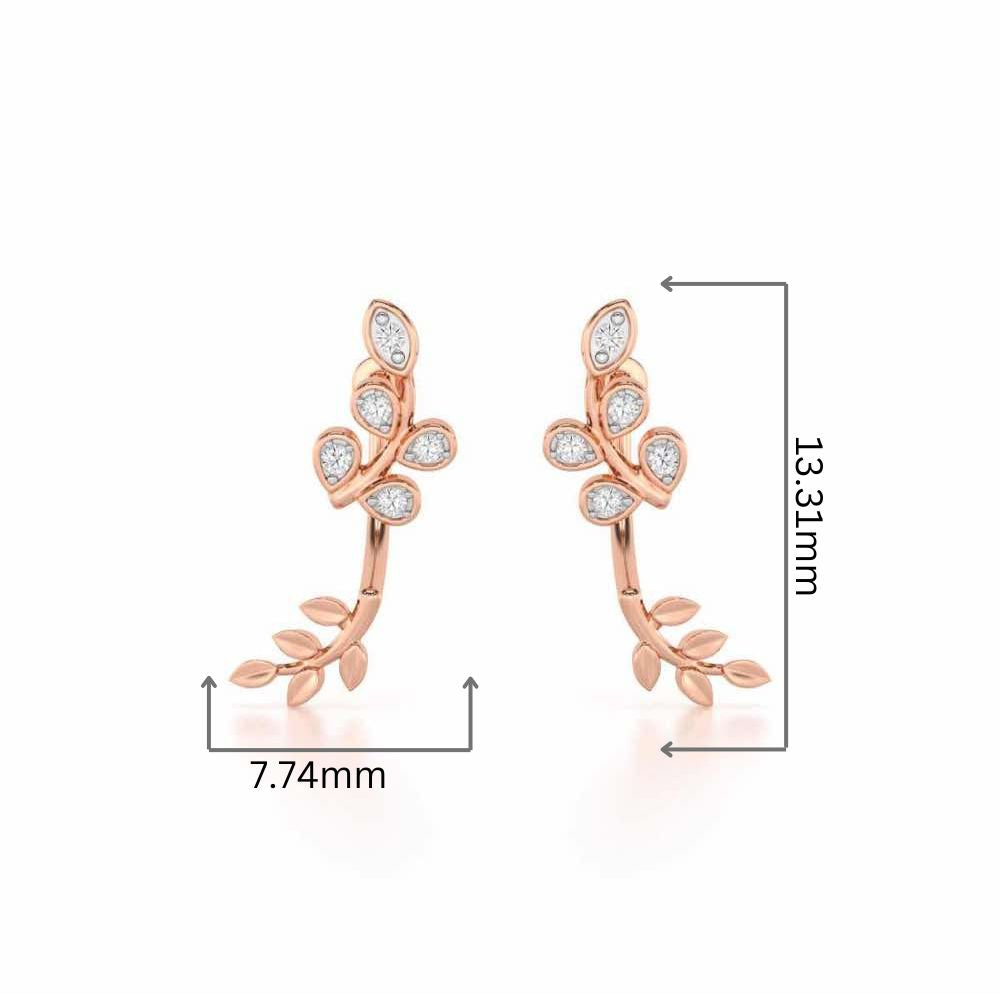 Twinkling Tenderness Silver Stud Earrings - Rose Gold - Image 2