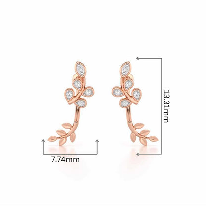 Twinkling Tenderness Silver Stud Earrings - Rose Gold - Image 2