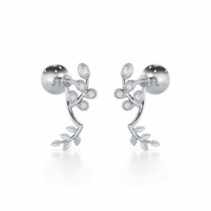 Twinkling Tenderness Silver Stud Earrings - White Gold - Image 1