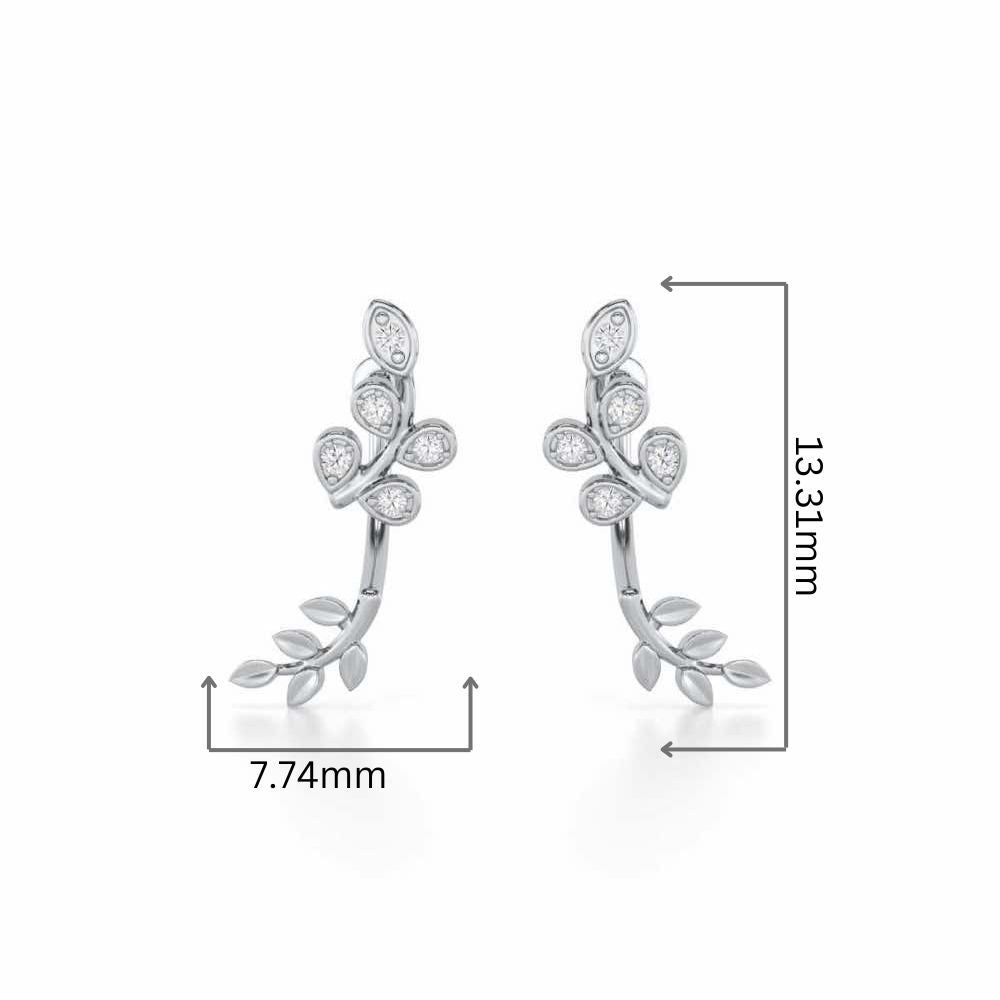 Twinkling Tenderness Silver Stud Earrings - White Gold - Image 2