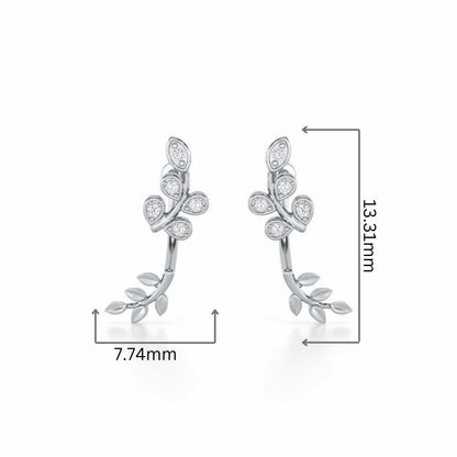 Twinkling Tenderness Silver Stud Earrings - White Gold - Image 2
