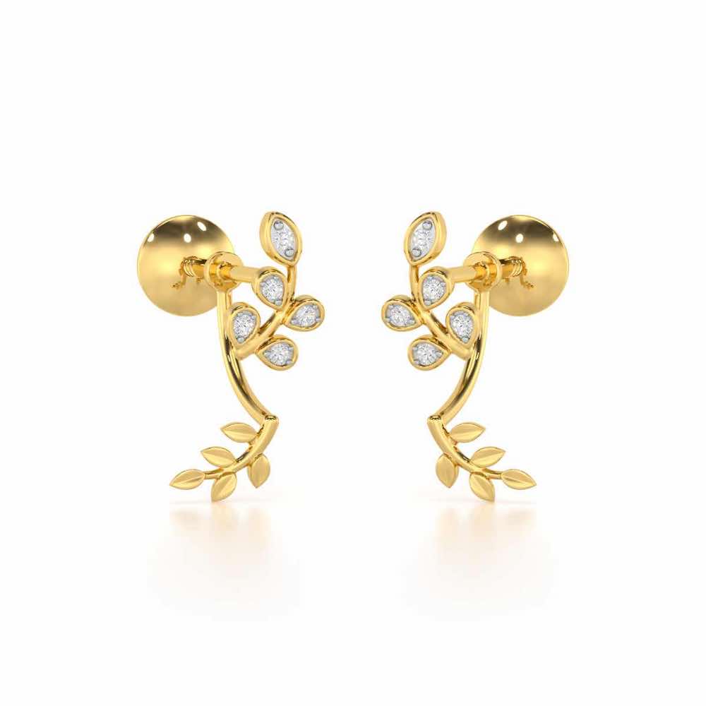 Twinkling Tenderness Silver Stud Earrings - Yellow Gold - Image 1