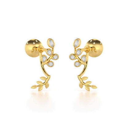 Twinkling Tenderness Silver Stud Earrings - Yellow Gold - Image 1