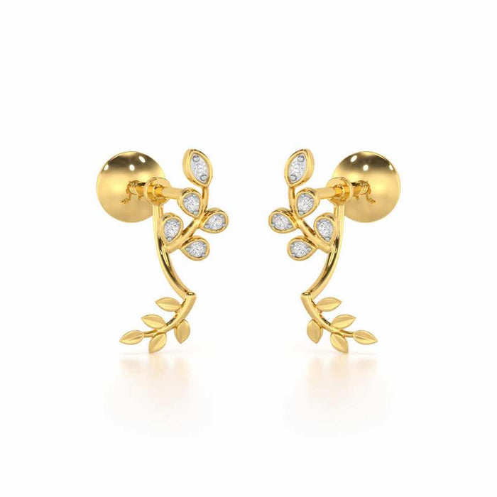 Twinkling Tenderness Silver Stud Earrings - Yellow Gold - Image 1
