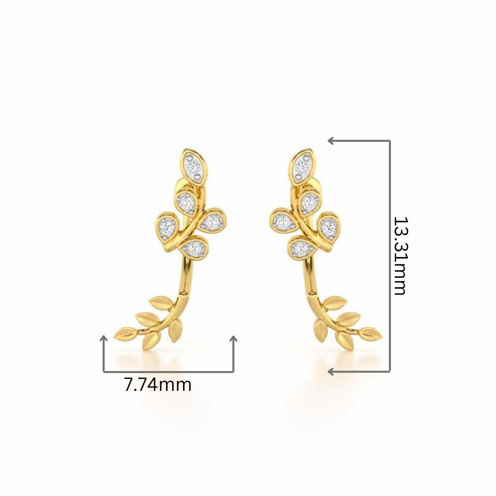 Twinkling Tenderness Silver Stud Earrings - Yellow Gold - Image 2