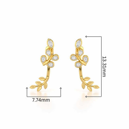 Twinkling Tenderness Silver Stud Earrings - Yellow Gold - Image 2
