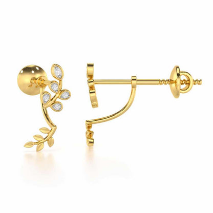 Twinkling Tenderness Silver Stud Earrings - Yellow Gold - Image 4