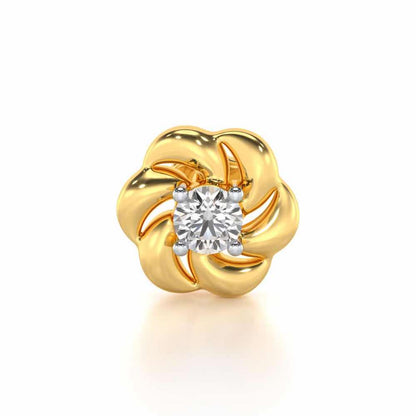 Twirl Blaze Silver Nosepin - Yellow Gold - Image 1