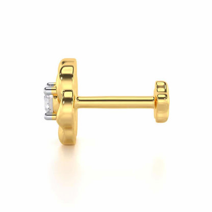 Twirl Blaze Silver Nosepin - Yellow Gold - Image 3
