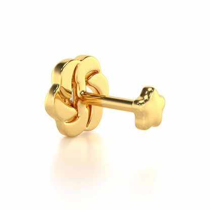 Twirl Blaze Silver Nosepin - Yellow Gold - Image 4