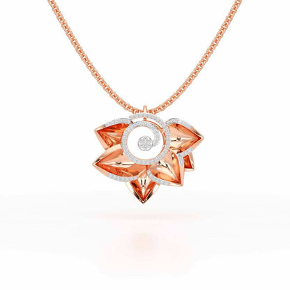 Twirl Bloom Silver Pendant - Rose Gold - Image 1