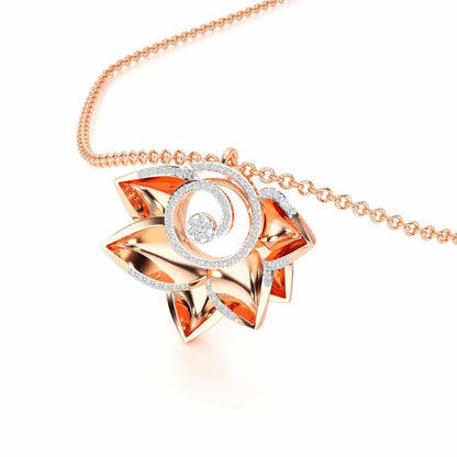 Twirl Bloom Silver Pendant - Rose Gold - Image 2