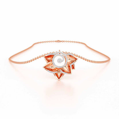 Twirl Bloom Silver Pendant - Rose Gold - Image 3