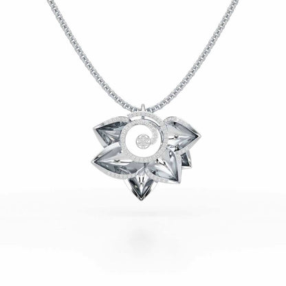 Twirl Bloom Silver Pendant - White Gold - Image 1