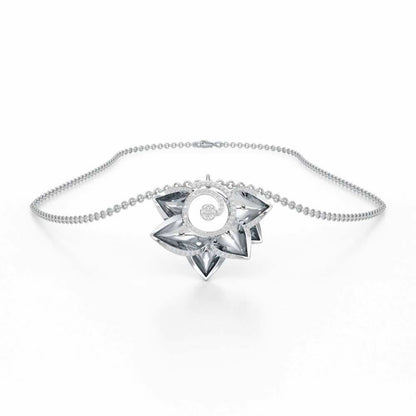Twirl Bloom Silver Pendant - White Gold - Image 3