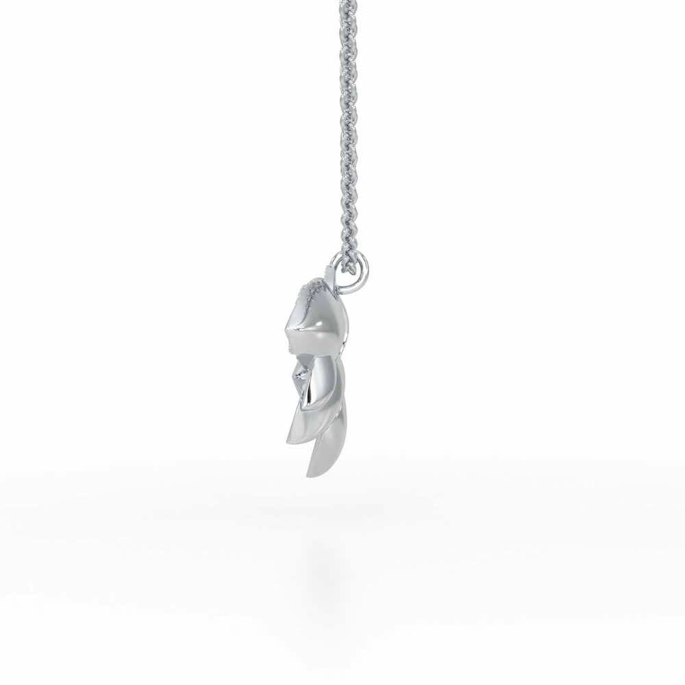 Twirl Bloom Silver Pendant - White Gold - Image 4