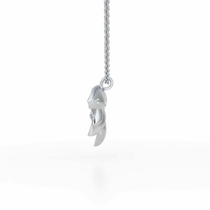 Twirl Bloom Silver Pendant - White Gold - Image 4