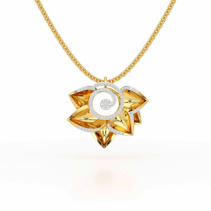 Twirl Bloom Silver Pendant - Yellow Gold - Image 1