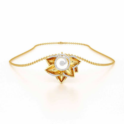 Twirl Bloom Silver Pendant - Yellow Gold - Image 3