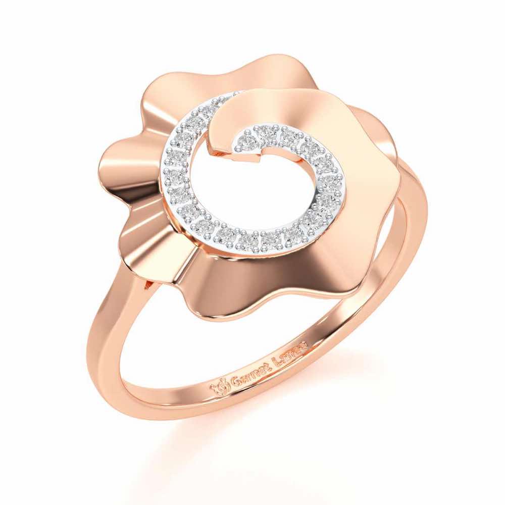 Twirl Flora Silver Ring - Rose Gold - Image 1