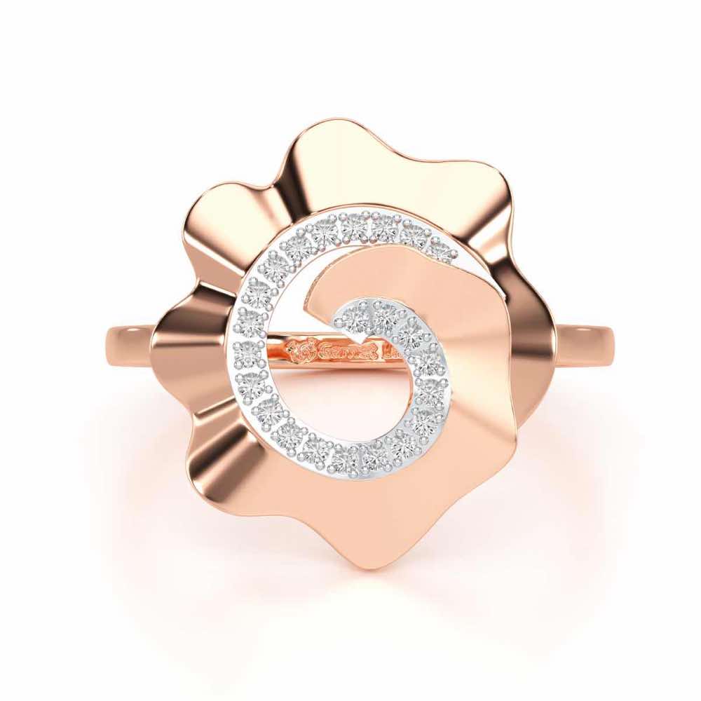 Twirl Flora Silver Ring - Rose Gold - Image 4