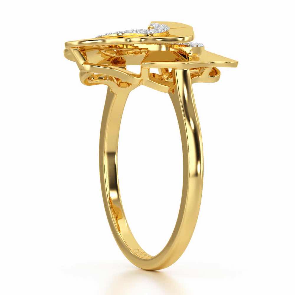 Twirl Flora Silver Ring - Yellow Gold - Image 3