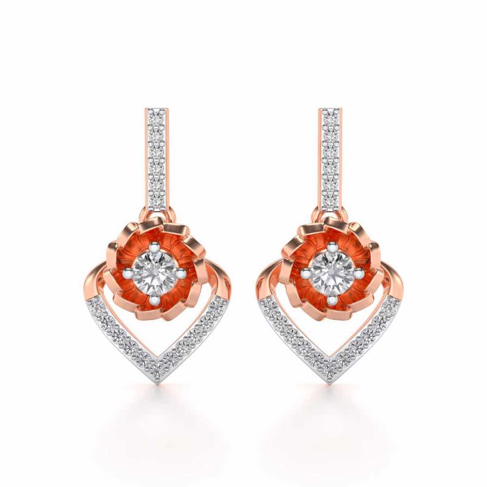 Twirl In Heart Earring Drops - Rose Gold - Image 1