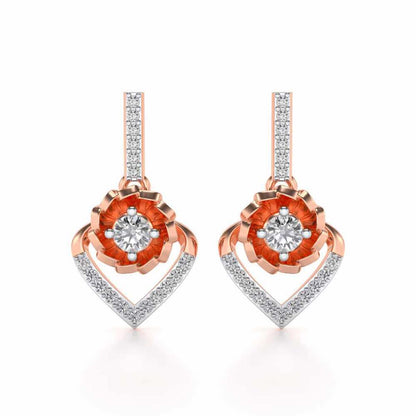 Twirl In Heart Earring Drops - Rose Gold - Image 1