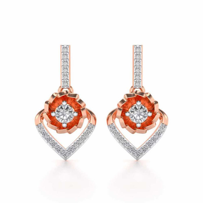 Twirl In Heart Earring Drops - Rose Gold - Image 1