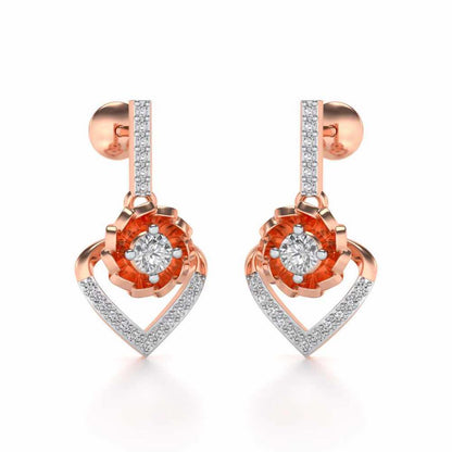 Twirl In Heart Earring Drops - Rose Gold - Image 2