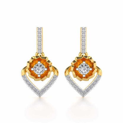 Twirl In Heart Earring Drops - Yellow Gold - Image 1