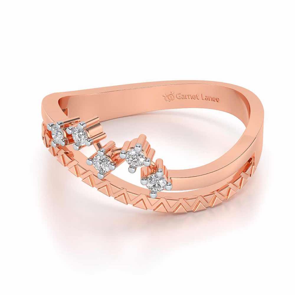 Twirl Magic Silver Ring - Rose Gold - Image 2