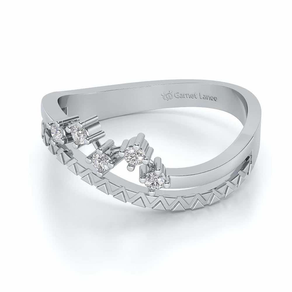 Twirl Magic Silver Ring - White Gold - Image 2