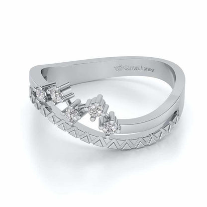 Twirl Magic Silver Ring - White Gold - Image 2