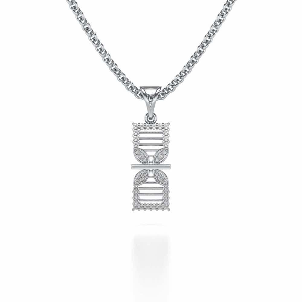 Twirled Silver Pendant - White Gold - Image 1