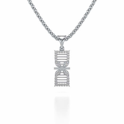 Twirled Silver Pendant - White Gold - Image 1