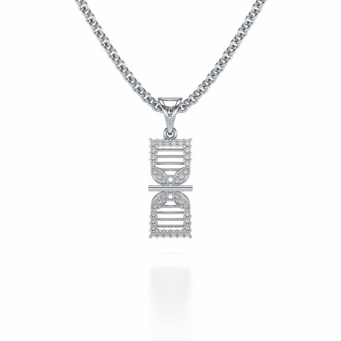 Twirled Silver Pendant - White Gold - Image 1